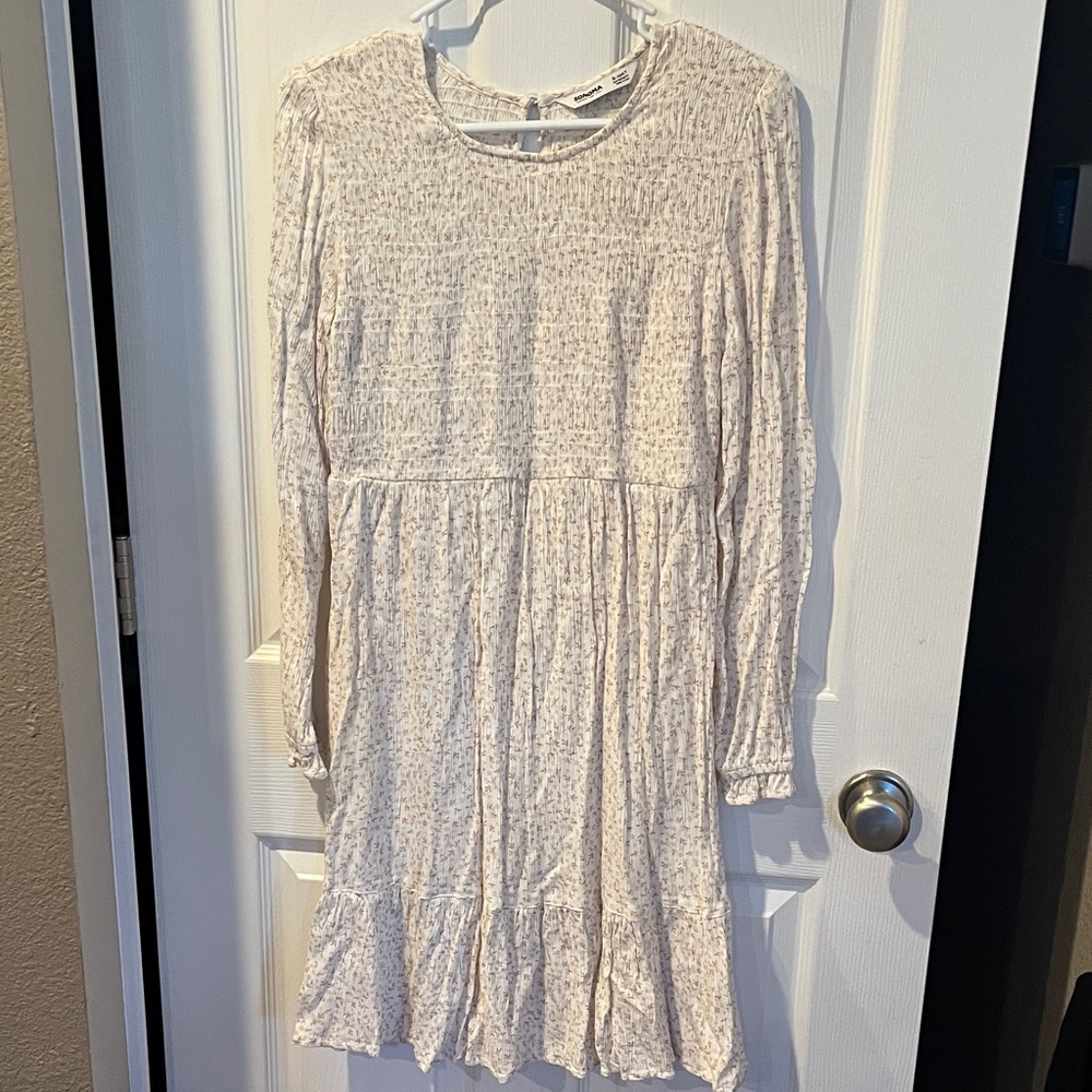 Sonoma Cream Long Sleeve Maternity Dress